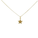 Gold star and white zircon necklace