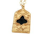 Collier doré porte Taj Mahal onyx noire 50 cm