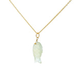 Collier doré poisson préhnite 42 cm