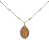 Collier doré médaille étoile des vents zircons 42 cm