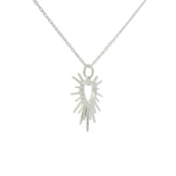 Collier en argent 925 pendentif coeur soleil 42 cm