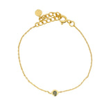 Bracelet doré labradorite ronde sertie clos