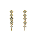 Boucles dorées barre zircons