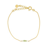 Bracelet doré pierre rectangle en peridot et prehnite
