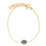 Bracelet doré en labradorite et pierre de lune