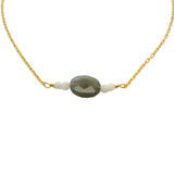 Bracelet doré en labradorite et pierre de lune