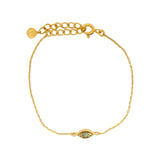 Bracelet petit oeil en labradorite et zircons blancs