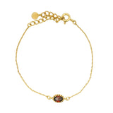Bracelet doré grenat ovale