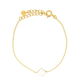 Bracelet doré petit trèfle en nacre
