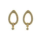 Boucles d'oreilles dorées goutte avec zircons blancs