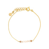Bracelet doré petites pierres d'opale rose