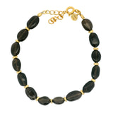 Bracelet doré quartz fumé et disques