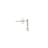 Boucles d'oreilles argent 925 barre zircons blancs et pampilles