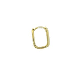 Créoles dorées fermées rectangulaires en zircons blancs