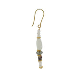 Boucles d'oreilles dorées mix labradorite, pierre de lune et tourmaline