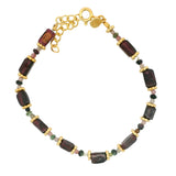 Bracelet doré grenat et tourmaline