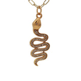 Collier doré serpent zircons blancs 60 cm