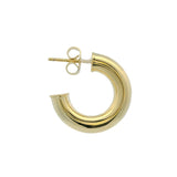 Créoles dorées ouvertes épaisses, bombées et lisses