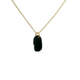Collier doré main en onyx noire 42 cm