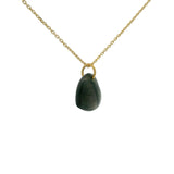 Collier doré grand coeur en labradorite 42 cm