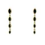 Golden earrings with a cascade of stones