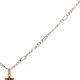 Collier doré croix gothique avec onyx noire et labradorite 60 cm