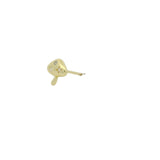 Boucle d'oreilles dorée puce champignon zircons blancs et étoiles