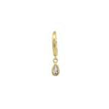 Mini créole dorée avec pampille zircon blanc en goutte