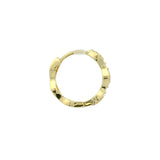 Mini créole dorée fermée avec losanges et zircons blancs