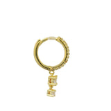 Mini créole fermée dorée pampilles pendantes avec zircons blancs