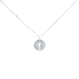 Collier argent médaille croix et zircons 42 cm