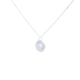 Collier argent médaille croix et zircons 42 cm