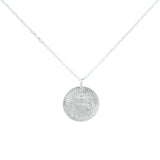 Collier en argent 925 médaille scarabée en relief 42 cm