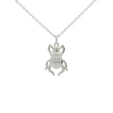 Collier en argent 925 scarabée texturé 42 cm