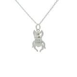 Collier en argent 925 scarabée texturé 42 cm