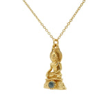 Collier doré bouddha et labradorite 42 cm