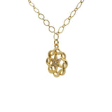 Collier doré médaille ajouré et étoile 50cm