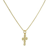 Collier doré croix fleurie 46cm