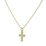 Collier doré croix fleurie 46cm