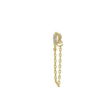 Boucles d'oreilles dorées zircon blanc et chaine