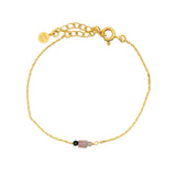 Bracelet doré tourmaline rectangle
