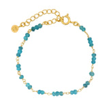 Bracelet doré petites pierres facettées en Apatite