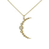 Collier doré grande lune pierre de lune 42 cm