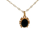Collier doré Scarabée onyx noire 42 cm