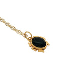 Collier doré Scarabée onyx noire 42 cm