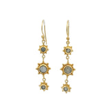 Boucles dorées trois soleils et pierres