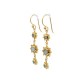 Boucles dorées trois soleils et pierres
