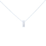 Collier anneau argent taille baguette 42 cm