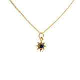 Collier doré petite étoile lapis lazulis et zircons blancs 42 cm