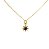 Collier doré petite étoile lapis lazulis et zircons blancs 42 cm